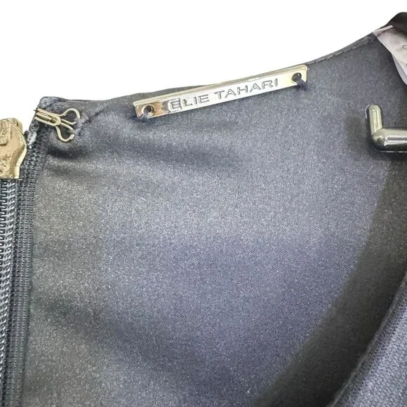 Elie Tahari Women's Black Short Sleeve Jaelyn Dress Size 6 - Picture 8 of 15